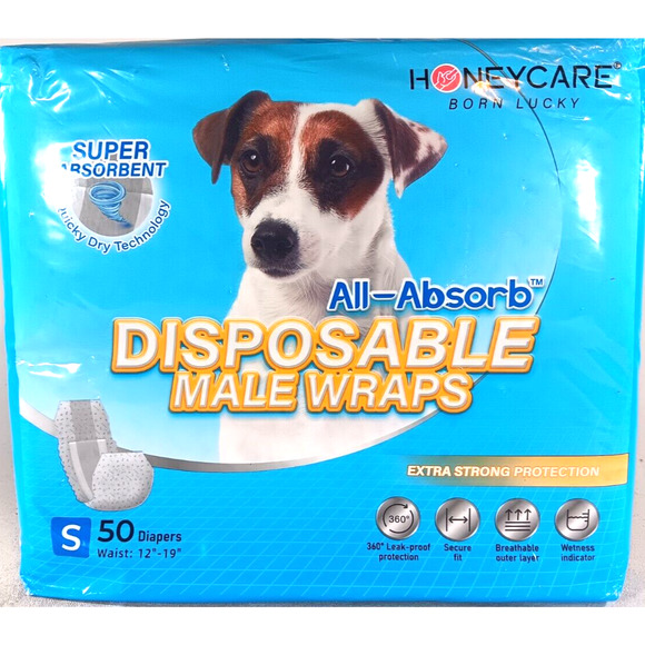 All-Absorb A26 Male Dog Wrap 50 Count Small - Picture 1 of 3